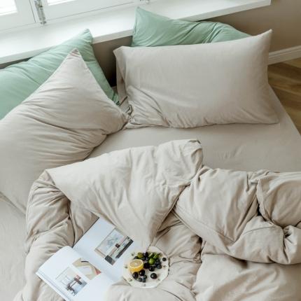 91家纺网 家纺一手货源 找家纺 华超针织 2021新款针织纯色单枕套单只1 杏色