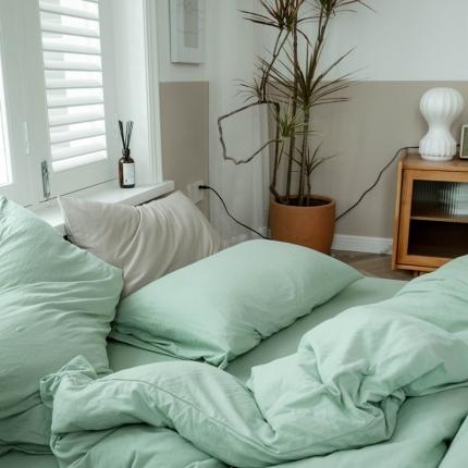 华超针织 2021新款针织纯色单枕套单只1 豆绿