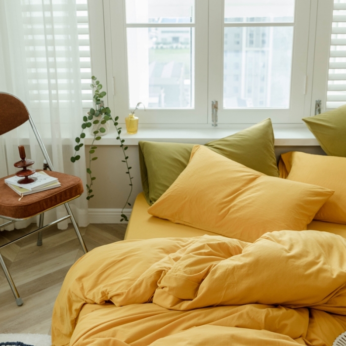 91家纺网 家纺一手货源 找家纺 华超针织 2021新款针织纯色单枕套单只1 姜黄