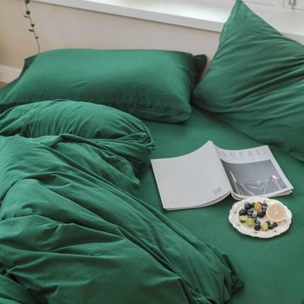 华超针织 2021新款针织纯色单枕套单只1 墨绿