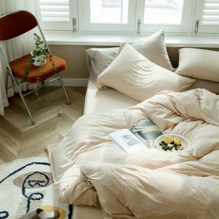 华超针织 2021新款针织纯色单枕套单只1 奶茶