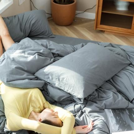 华超针织 2021新款针织纯色单枕套单只1 深灰