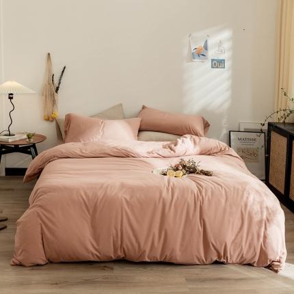 91家纺网 家纺一手货源 找家纺 华超针织 2021新款针织纯色单被套 紫粉