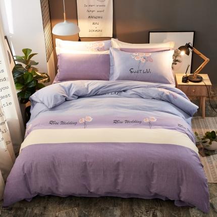 91家纺网 家纺一手货源 找家纺 （总）雲归梦 2020新款全棉加厚磨毛四件套