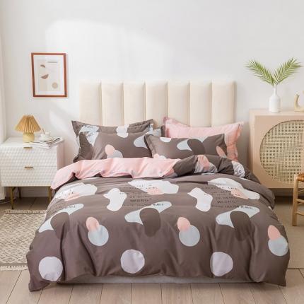 91家纺网 家纺一手货源 找家纺 星期三 2020年7月新款全棉13372四件套（加老板微信有会员价） 牛奶咖啡-咖