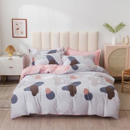 91家纺网 家纺一手货源 找家纺 星期三 2020年7月新款全棉13372四件套（加老板微信有会员价） 牛奶咖啡-米