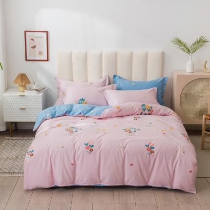 91家纺网 家纺一手货源 找家纺 星期三 2020年7月新款全棉13372四件套（加老板微信有会员价） 亲爱的-粉