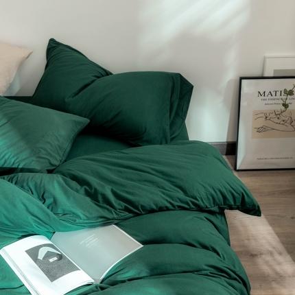 91家纺网 家纺一手货源 找家纺 华超针织 2021新款针织纯色单枕套单只2 墨绿