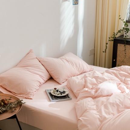 91家纺网 家纺一手货源 找家纺 华超针织 2021新款针织纯色单枕套单只2 嫩粉