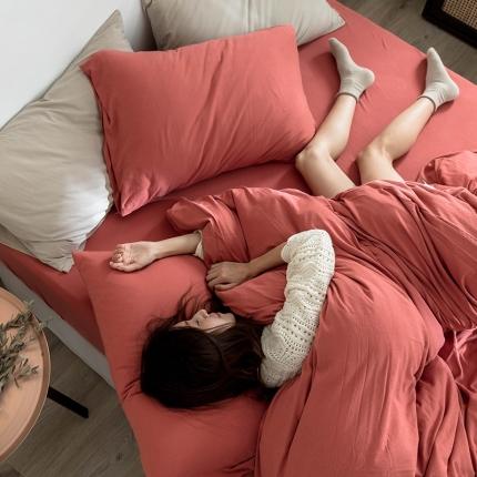 91家纺网 家纺一手货源 找家纺 华超针织 2021新款针织纯色单枕套单只2 树莓红