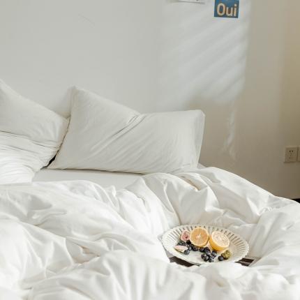 华超针织 2021新款针织纯色单枕套单只2 白色