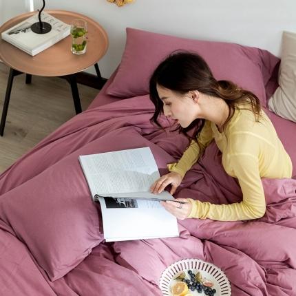 华超针织 2021新款针织纯色单枕套单只2 豆沙