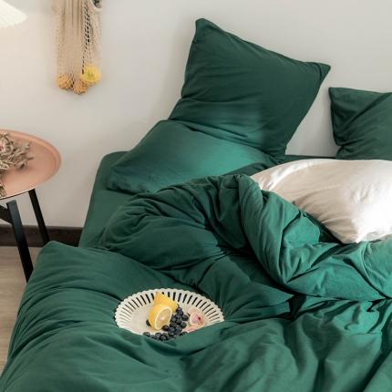 华超针织 2021新款针织纯色单枕套单只2 墨绿