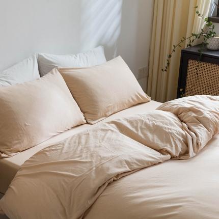 华超针织 2021新款针织纯色单枕套单只2 奶茶