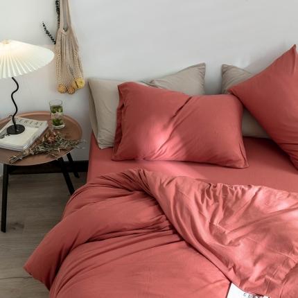 华超针织 2021新款针织纯色单枕套单只2 树莓红