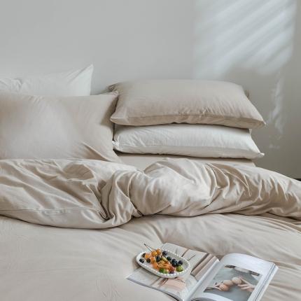 华超针织 2021新款针织纯色单枕套单只2 杏色