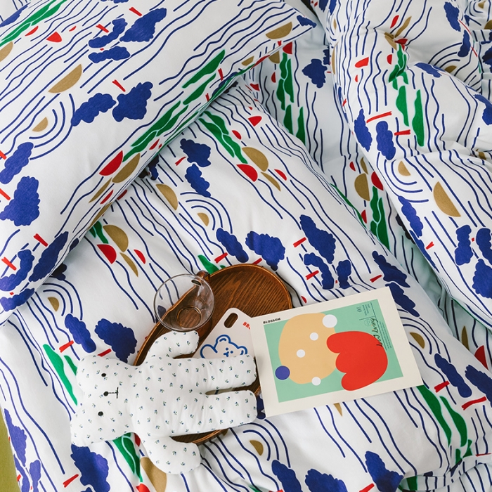 91家纺网 家纺一手货源 找家纺 风向标 2020新款第二季针织棉四件套 春树