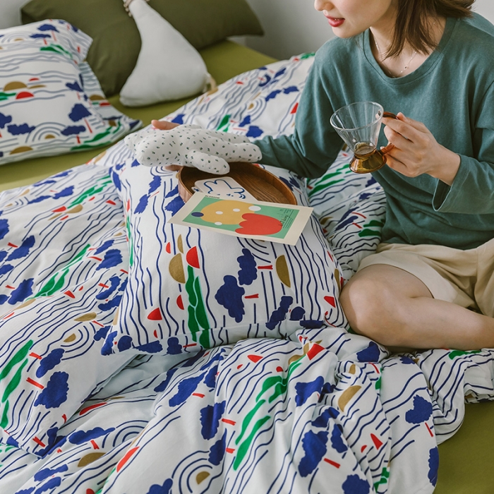 91家纺网 家纺一手货源 找家纺 风向标 2020新款第二季针织棉四件套 春树