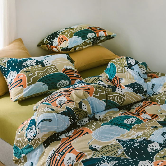 91家纺网 家纺一手货源 找家纺 风向标 2020新款第二季针织棉四件套 村上