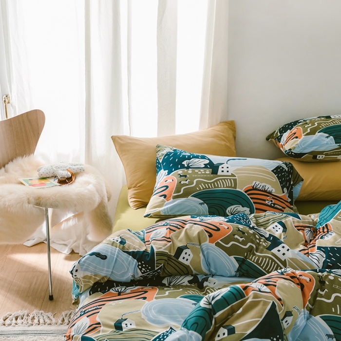 91家纺网 家纺一手货源 找家纺 风向标 2020新款第二季针织棉四件套 村上