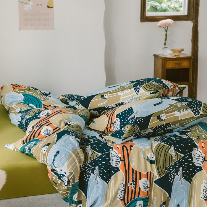 91家纺网 家纺一手货源 找家纺 风向标 2020新款第二季针织棉四件套 村上