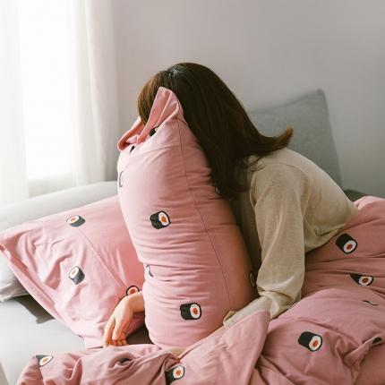 91家纺网 家纺一手货源 找家纺 风向标 2020新款第二季针织棉四件套 饭团-粉