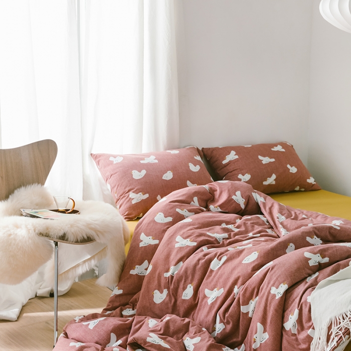 91家纺网 家纺一手货源 找家纺 风向标 2020新款第二季针织棉四件套 和平鸽