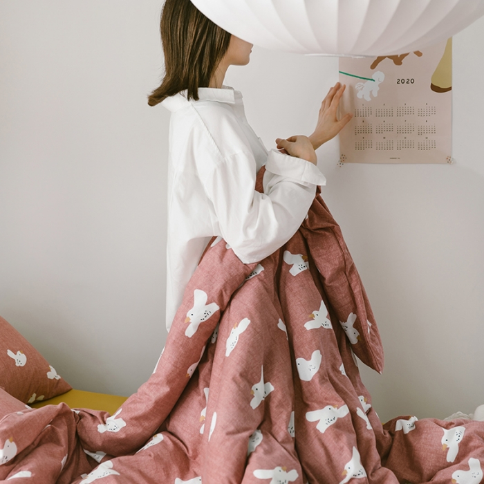 91家纺网 家纺一手货源 找家纺 风向标 2020新款第二季针织棉四件套 和平鸽