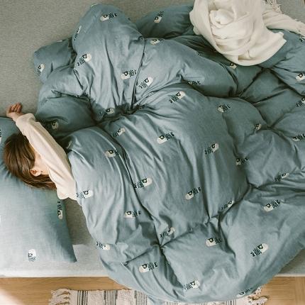 风向标 2020新款第二季针织棉四件套 鱼旗-蓝