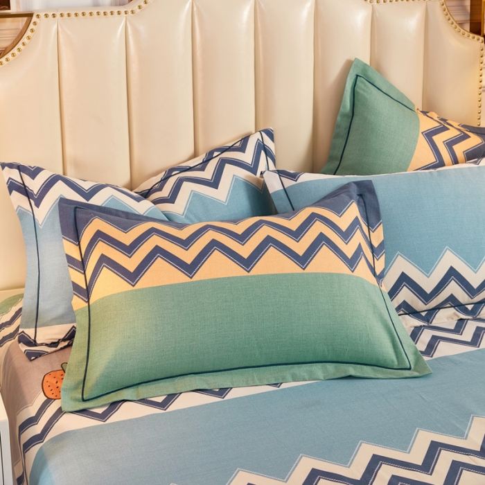 91家纺网 家纺一手货源 找家纺 雲归梦 2020新款全棉加厚磨毛四件套 波西草莓-蓝