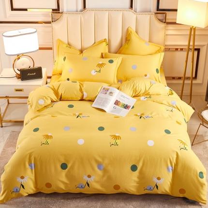 91家纺网 家纺一手货源 找家纺 雲归梦 2020新款全棉加厚磨毛四件套 彩虹点-黄