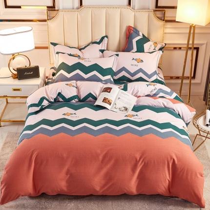 91家纺网 家纺一手货源 找家纺 雲归梦 2020新款全棉加厚磨毛四件套 彩色乐园