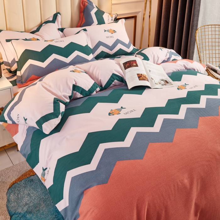 91家纺网 家纺一手货源 找家纺 雲归梦 2020新款全棉加厚磨毛四件套 彩色乐园