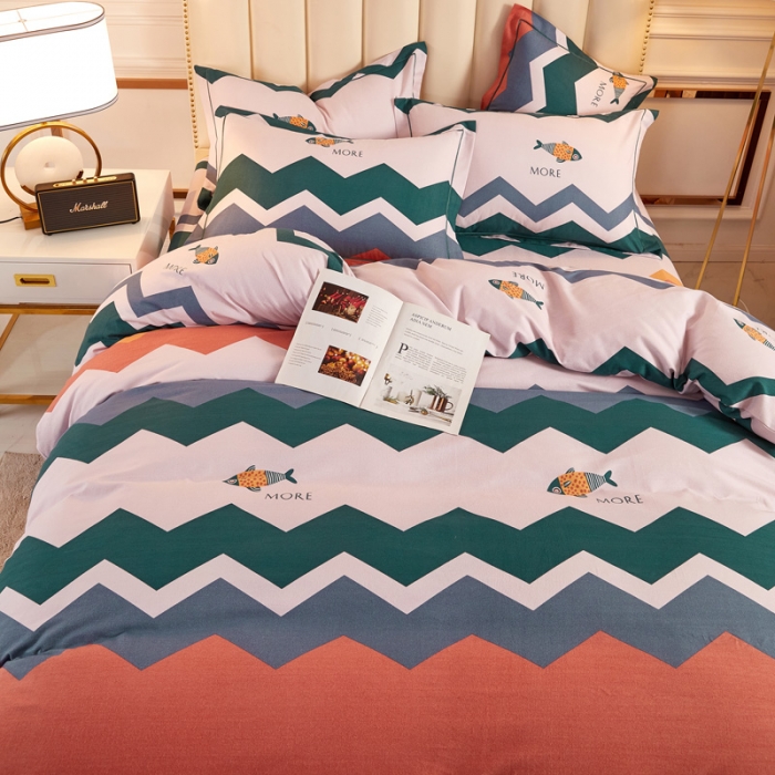 91家纺网 家纺一手货源 找家纺 雲归梦 2020新款全棉加厚磨毛四件套 彩色乐园