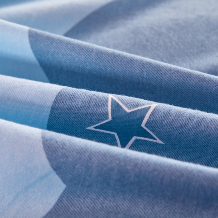 91家纺网 家纺一手货源 找家纺 雲归梦 2020新款全棉加厚磨毛四件套 彩色星空-桔