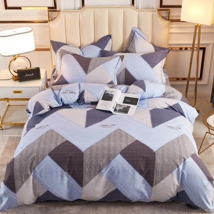 91家纺网 家纺一手货源 找家纺 雲归梦 2020新款全棉加厚磨毛四件套 城市密码