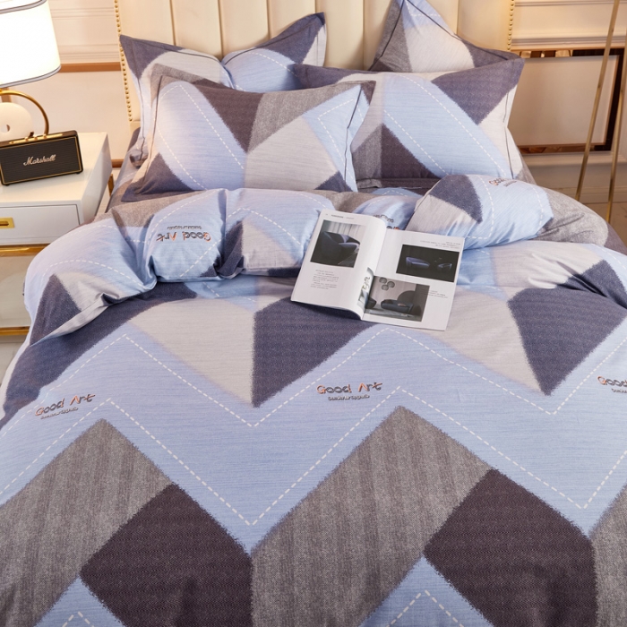 91家纺网 家纺一手货源 找家纺 雲归梦 2020新款全棉加厚磨毛四件套 城市密码