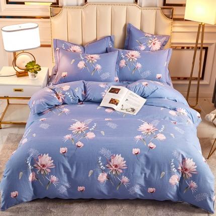 91家纺网 家纺一手货源 找家纺 雲归梦 2020新款全棉加厚磨毛四件套 风韵尔雅-紫