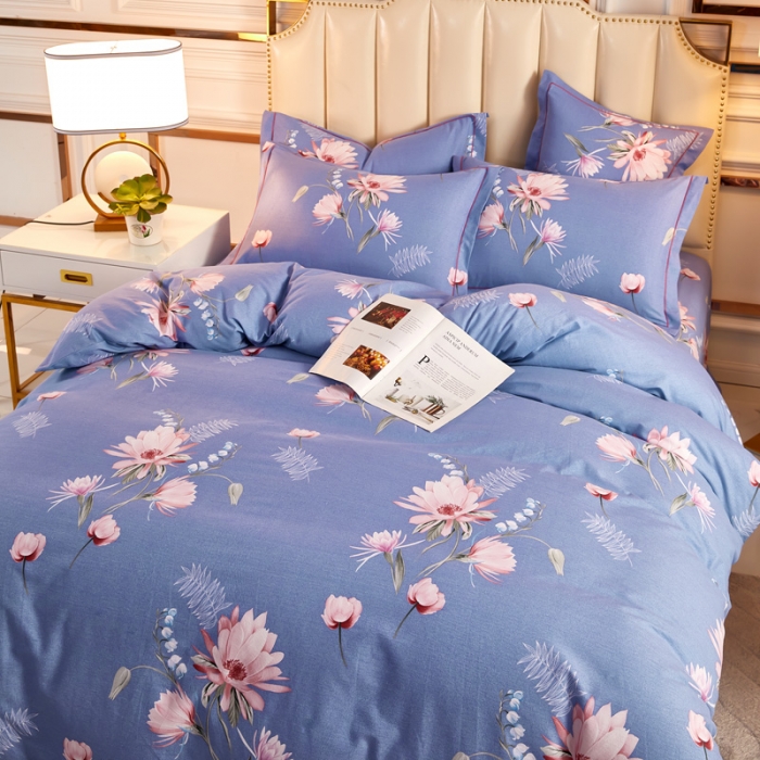 91家纺网 家纺一手货源 找家纺 雲归梦 2020新款全棉加厚磨毛四件套 风韵尔雅-紫