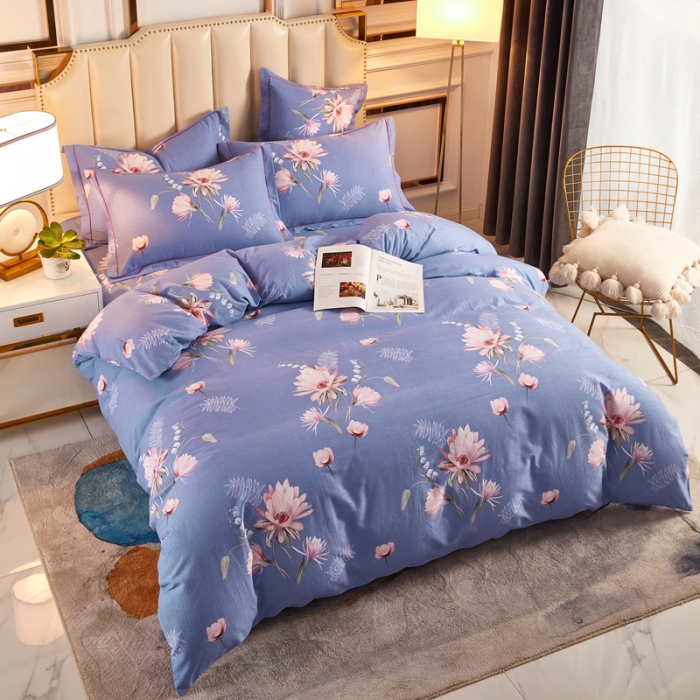 91家纺网 家纺一手货源 找家纺 雲归梦 2020新款全棉加厚磨毛四件套 风韵尔雅-紫