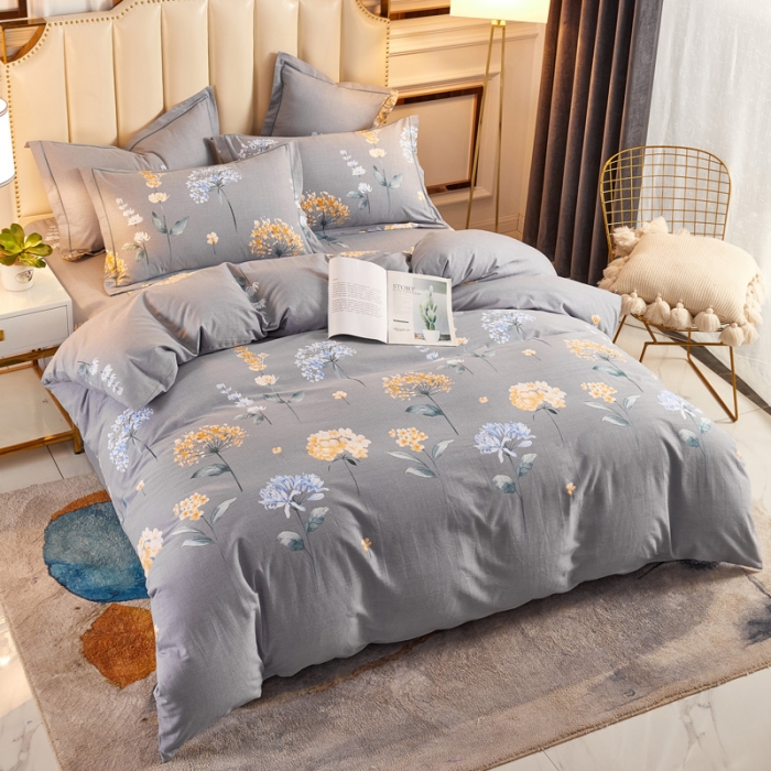 91家纺网 家纺一手货源 找家纺 雲归梦 2020新款全棉加厚磨毛四件套 花语如梦