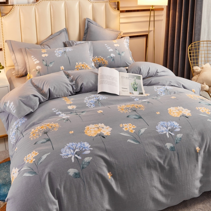 91家纺网 家纺一手货源 找家纺 雲归梦 2020新款全棉加厚磨毛四件套 花语如梦