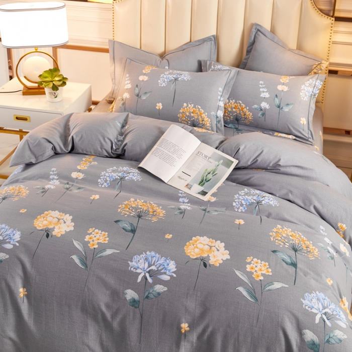 91家纺网 家纺一手货源 找家纺 雲归梦 2020新款全棉加厚磨毛四件套 花语如梦