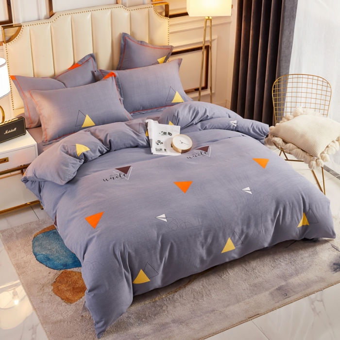 91家纺网 家纺一手货源 找家纺 雲归梦 2020新款全棉加厚磨毛四件套 几何时光-灰