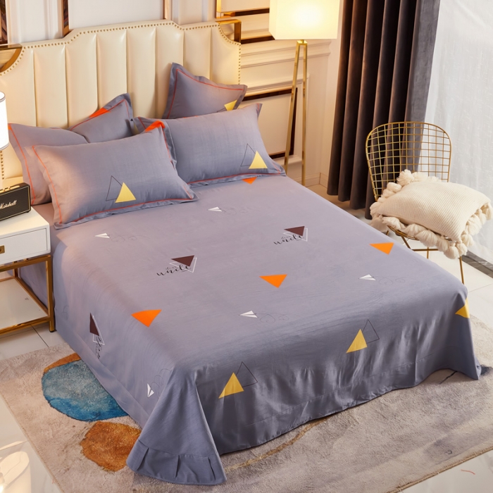 91家纺网 家纺一手货源 找家纺 雲归梦 2020新款全棉加厚磨毛四件套 几何时光-灰