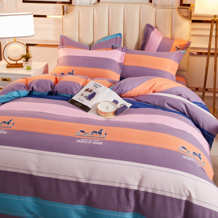 91家纺网 家纺一手货源 找家纺 雲归梦 2020新款全棉加厚磨毛四件套 简约生活