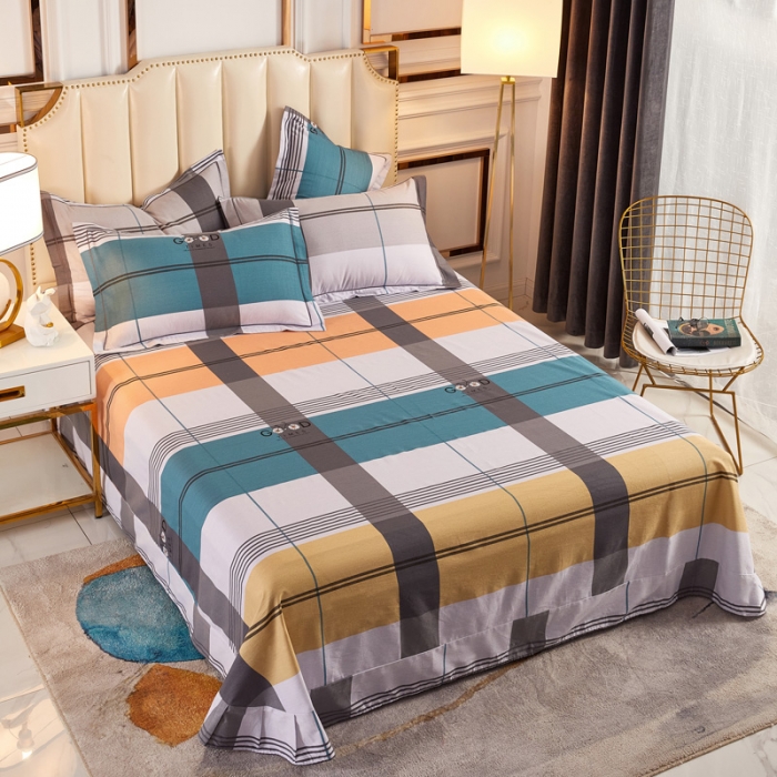 91家纺网 家纺一手货源 找家纺 雲归梦 2020新款全棉加厚磨毛四件套 开心时光-蓝