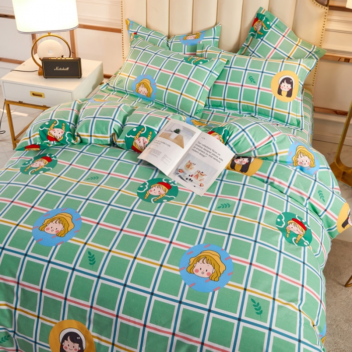 91家纺网 家纺一手货源 找家纺 雲归梦 2020新款全棉加厚磨毛四件套 可爱女孩