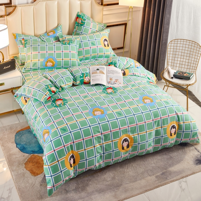 91家纺网 家纺一手货源 找家纺 雲归梦 2020新款全棉加厚磨毛四件套 可爱女孩