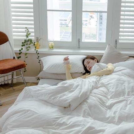 华超针织 2021新款针织纯色单被套1 白色